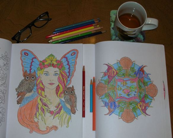 Coloring in progress.