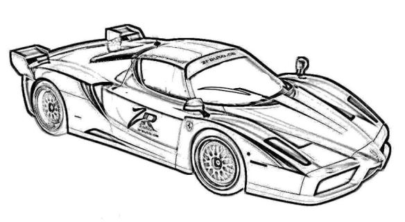 Even on a coloring book page, there's nothing quite like a Ferrari.