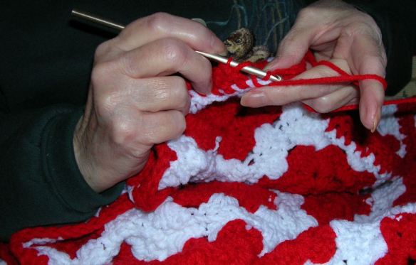 The Last Stitch in a Granny Squares Afghan