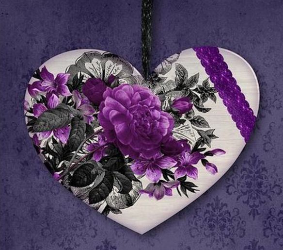 Purple & White Heart