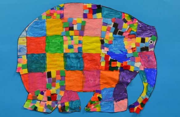 Fabric Elephant Collage
