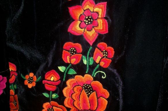 Floral Embroidery on Velvet