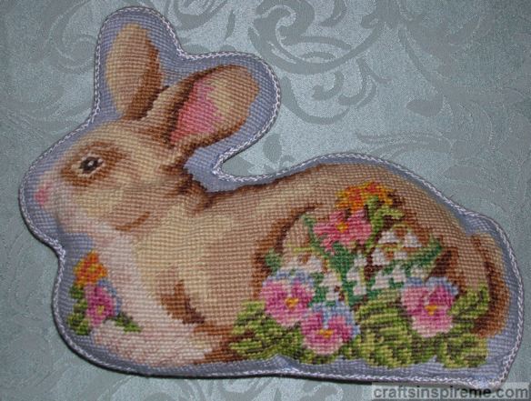 Needlepoint Rabbit Pillow
