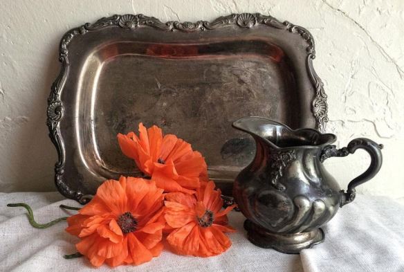 Tarnished Tray & Pitcher