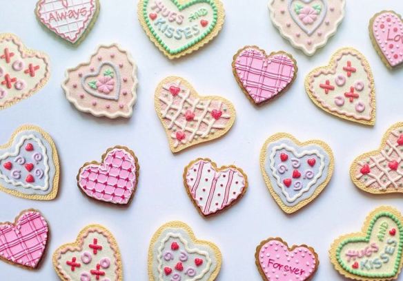 Decorated Valentine's Cookies