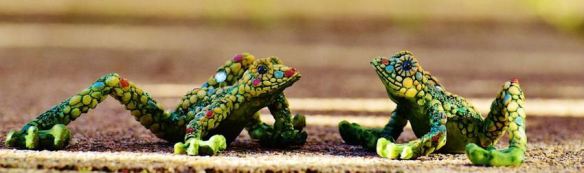 Mosaic Frog Figurines