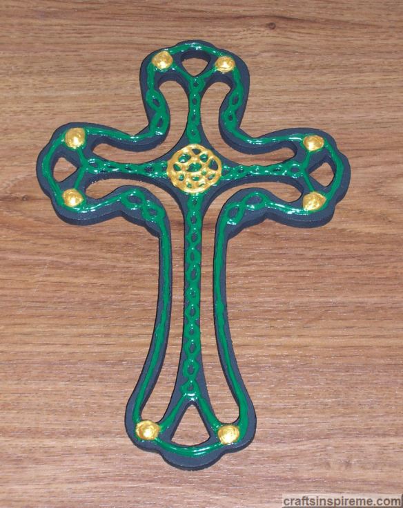 Celtic Gold Accents Finished Cross