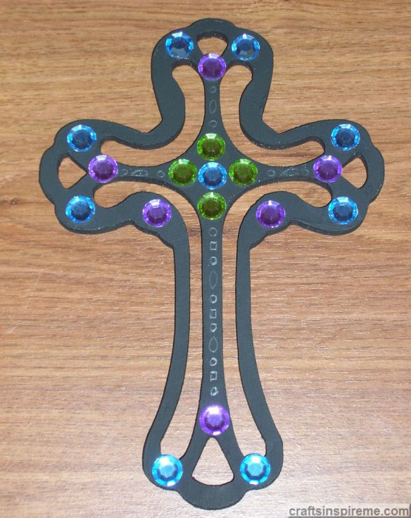 Silver Pastel Jeweled Cross