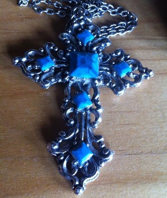 Silver Turquoise Cross