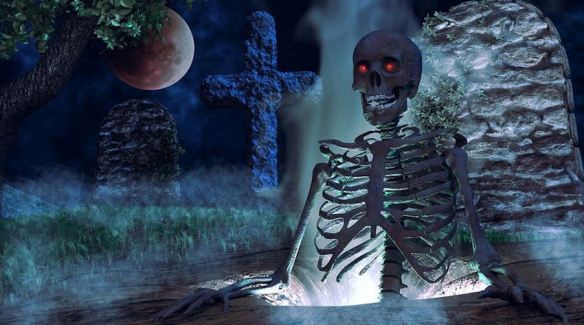 Spooky Cemetery Skeleton