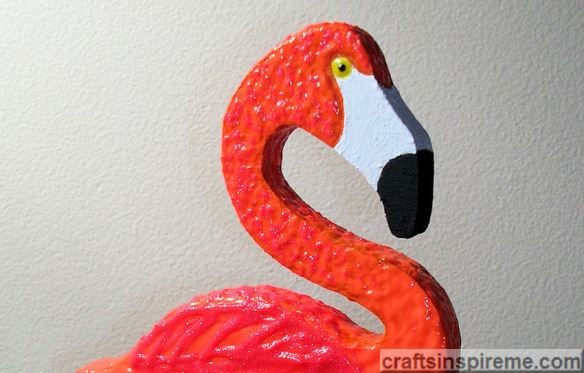 Acrylic Painted Flamingo Layered with 3D Texture