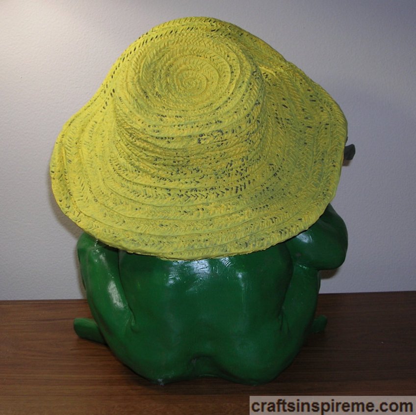 Frog Painted Green - Back