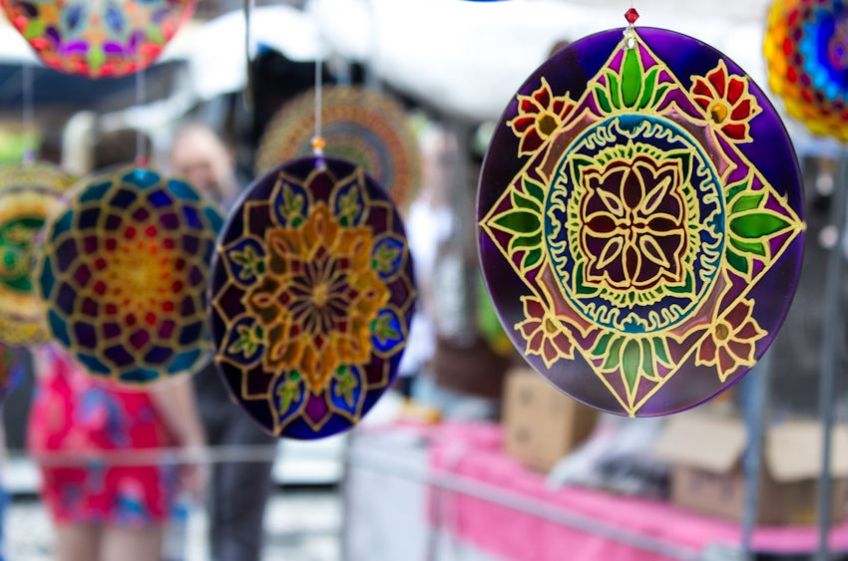 Painted Glass Mandalas