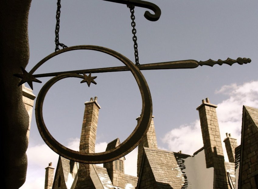 Ollivander's wand store sign