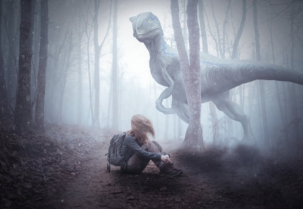 Hiker & Velociraptor