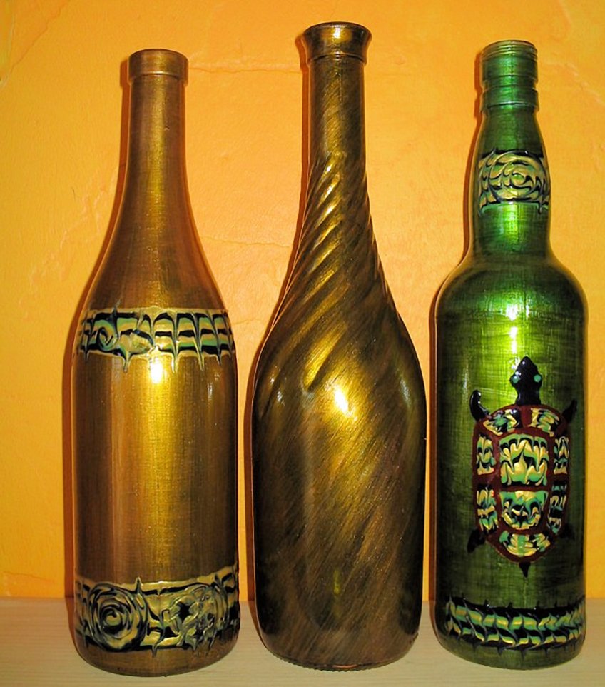 Painted Glass Bottles