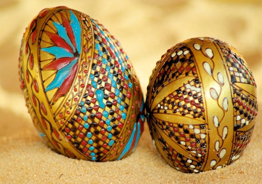 Metallic Romanian Eggs