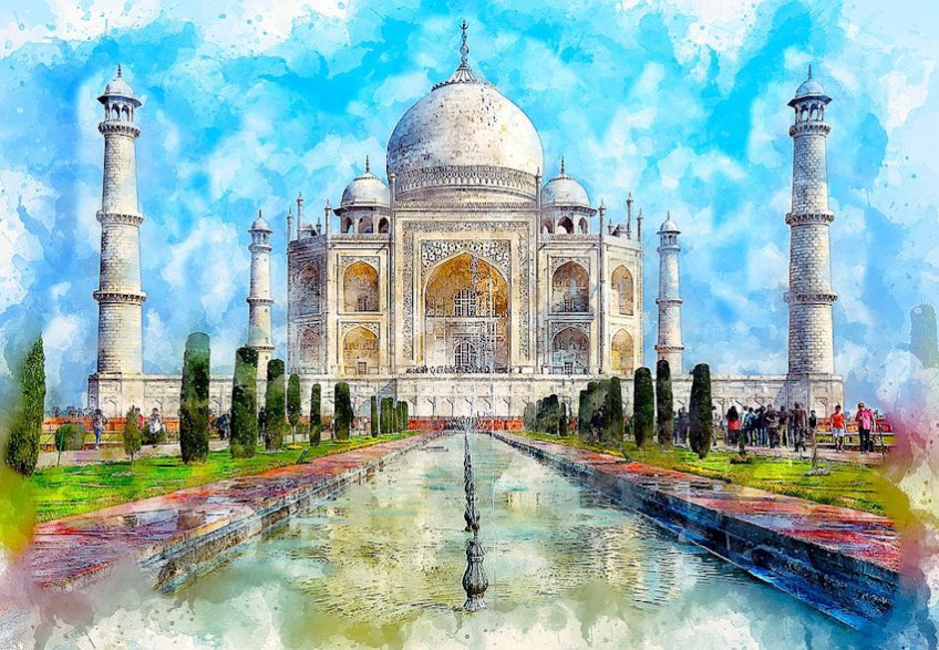 Mixed Media Taj Mahal