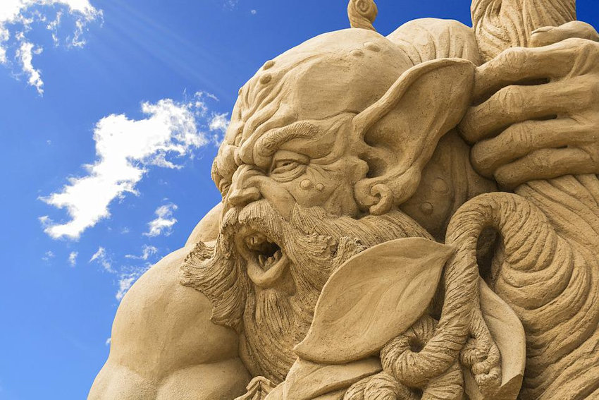 Closeup Giant Jack & Beanstalk