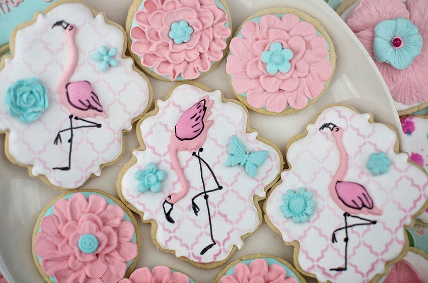 Decorated Cookies Flamingos