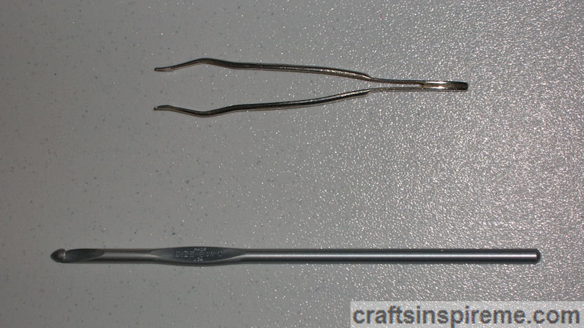 Tweezers & Crochet Needle