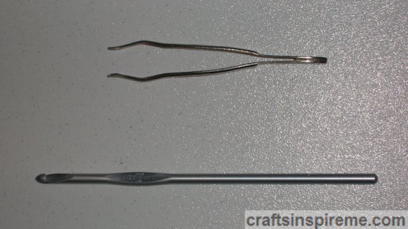 Tweezers & Crochet Needle