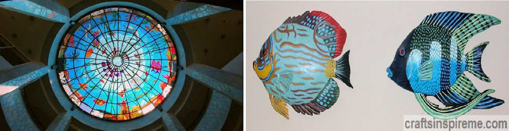 Stained Glass & Wood Fish