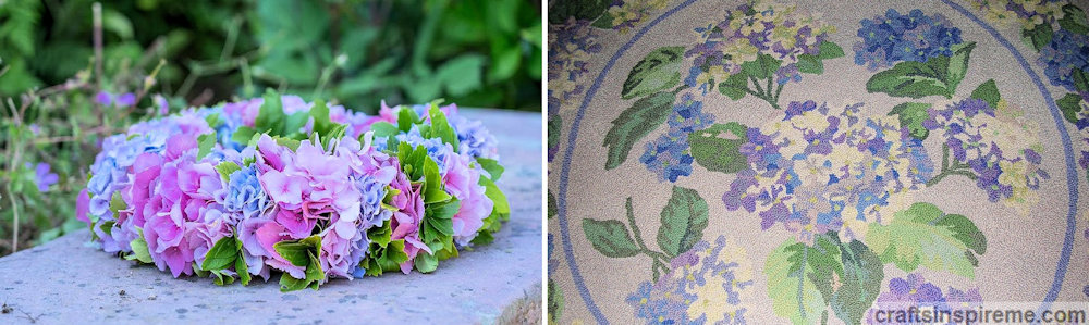 Wreath & Hand Hook Rug