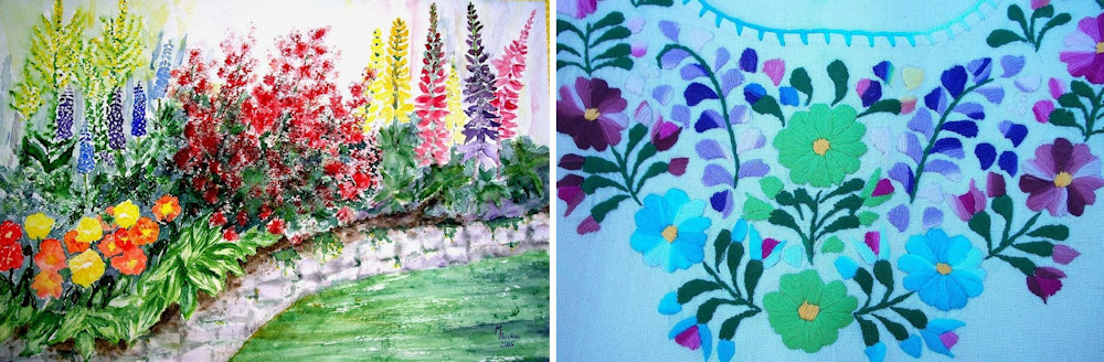 Floral Painting & Embroidery