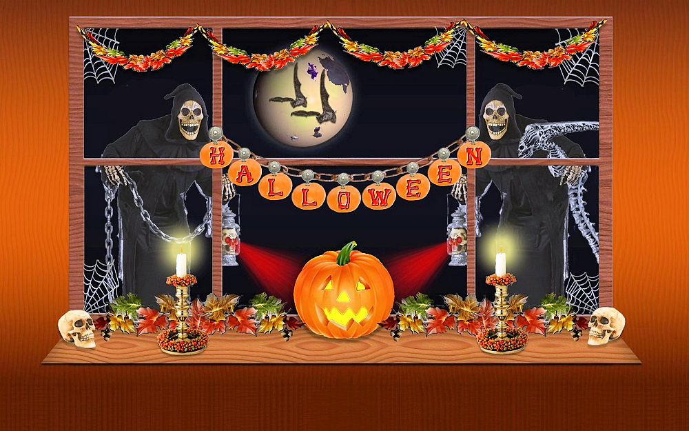 Halloween Window Decor Naughty & Nice