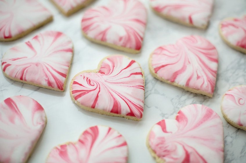Marbleized Icing Cookies