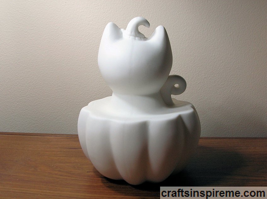 Ceramic Cat & Pumpkin Back
