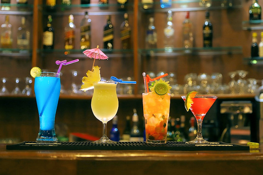 Cocktails on a Bar