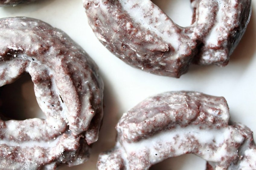 Vanilla Glazed Chocolate Donuts