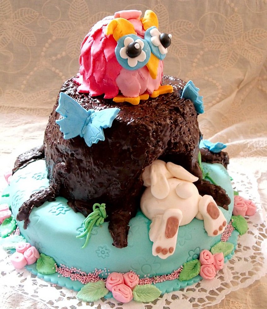 Owl & Bunny Cake