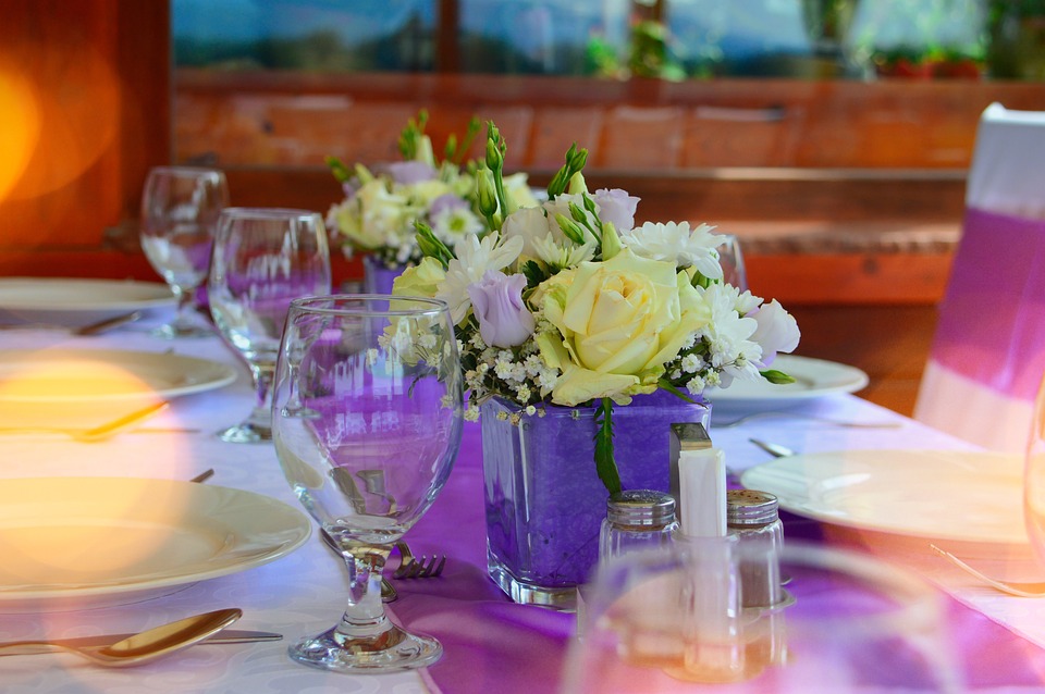 Purple & Yellow Table Design