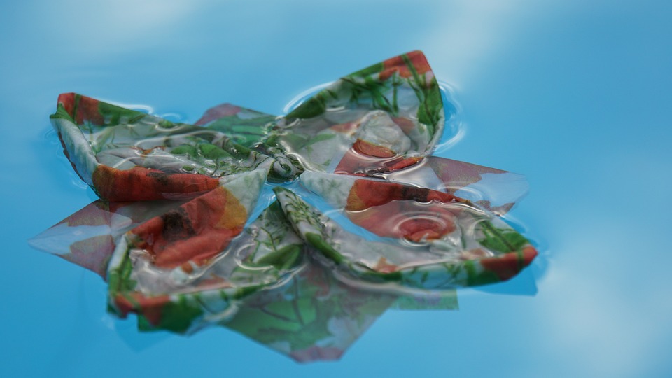 Floating Folded Napkin Art