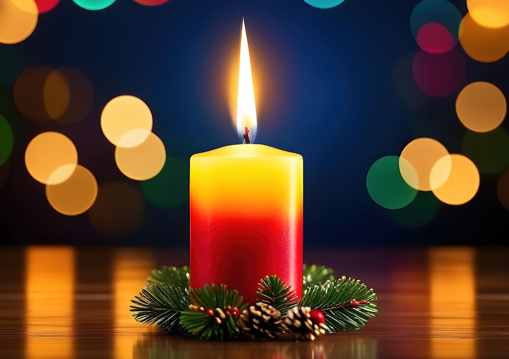 Two-tone Christmas Candle