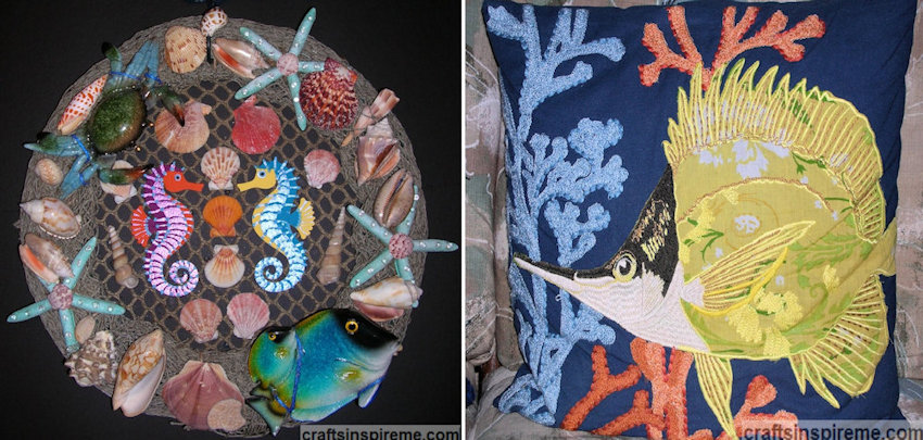Ocean Wreath & Fish Pillow