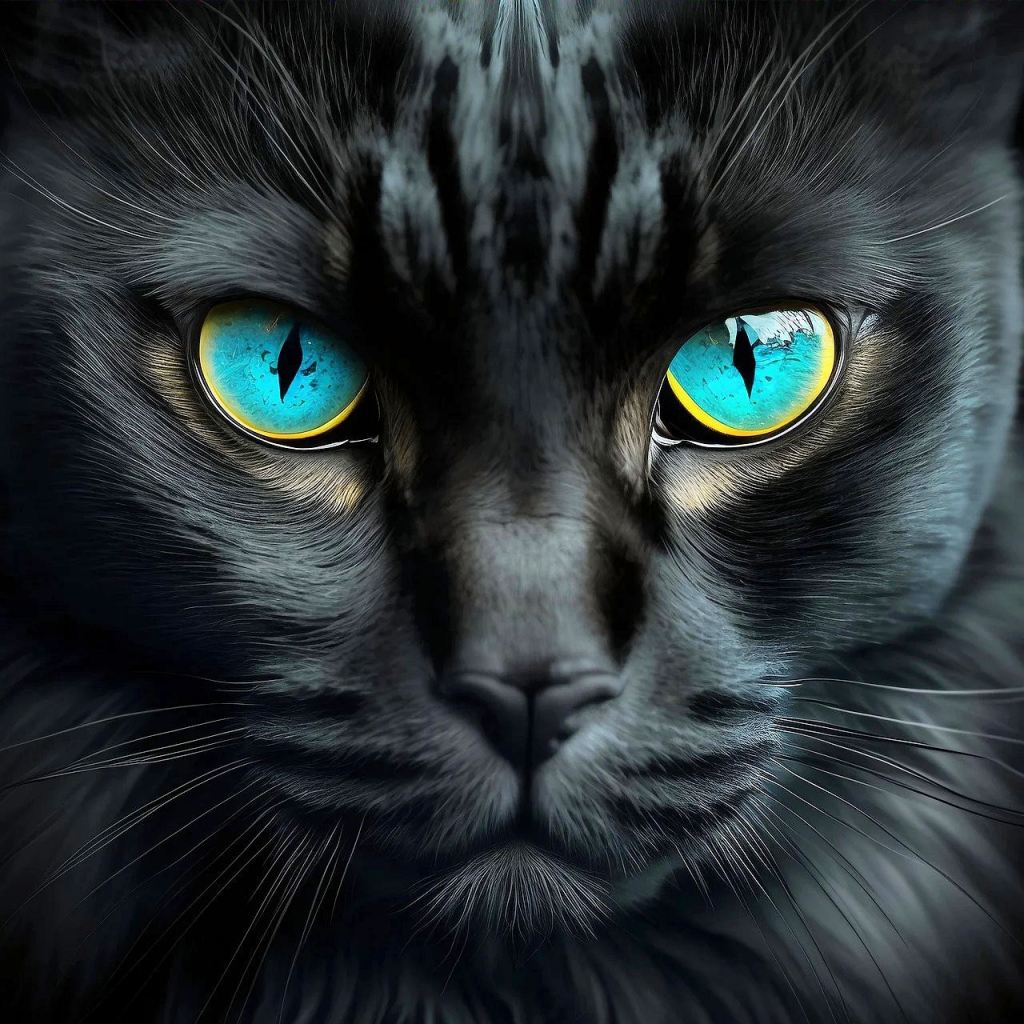 Creepy Black Cat
