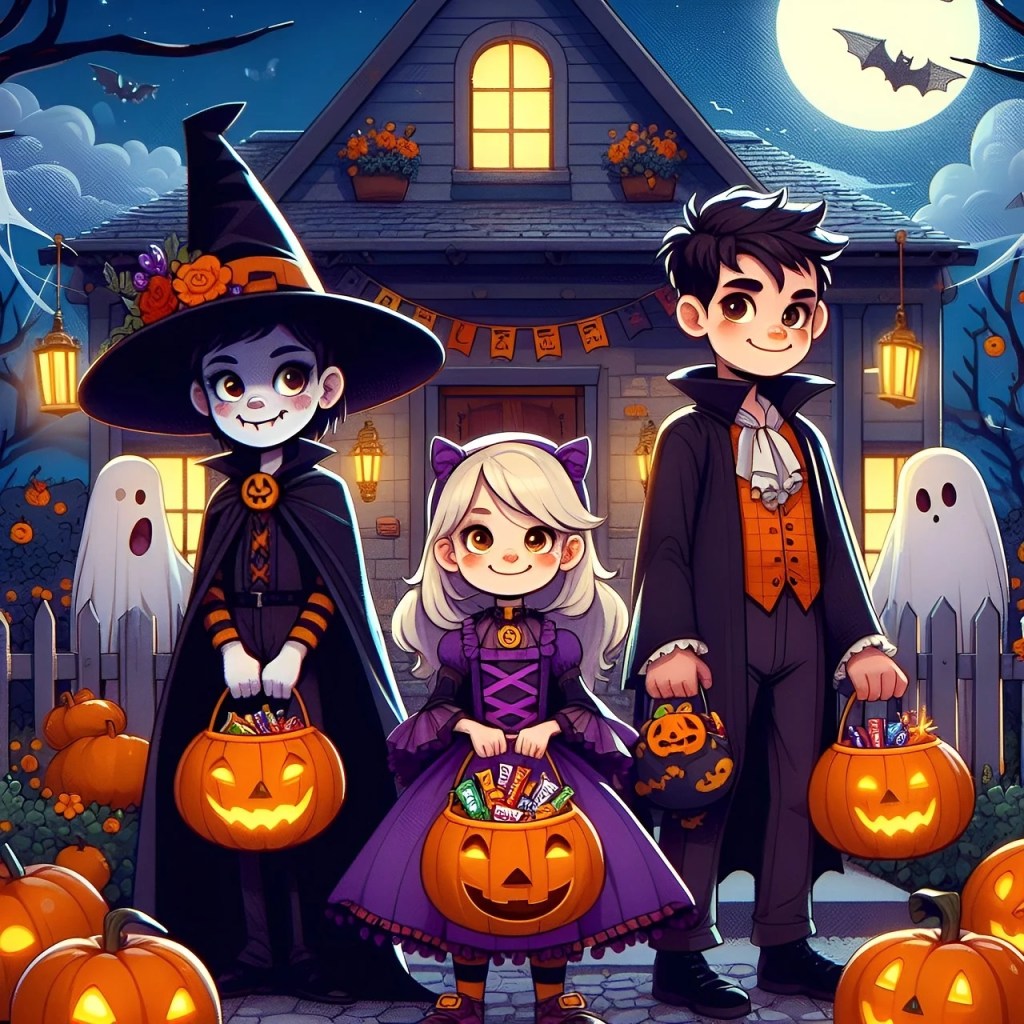 Trick or Treating Family