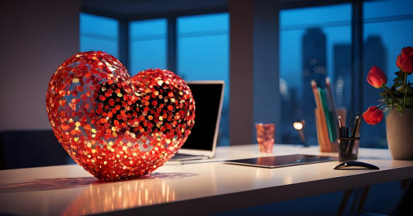 Heart Blown Glass Art