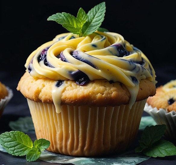 Blueberry Cream Cupcake