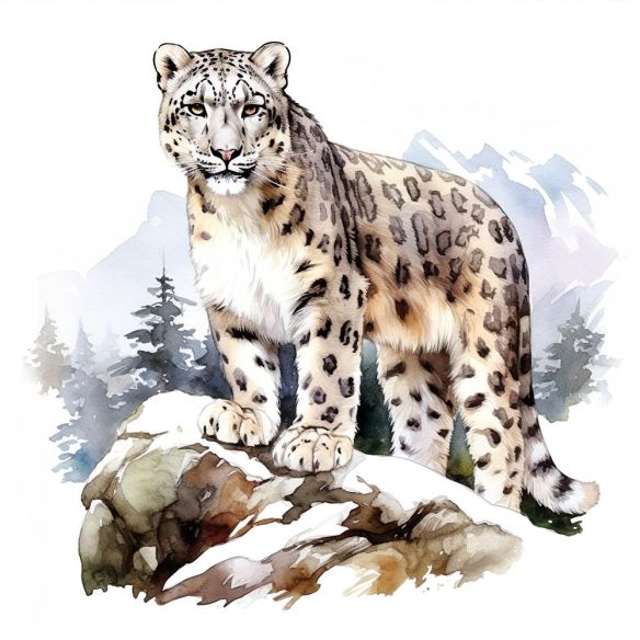 Snow Leopard Digital Art