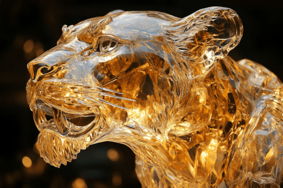 Lion AI Glass Statue