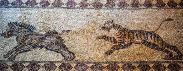 Tiger Hunting Ancient Mural