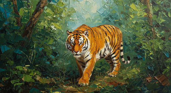 Tiger Oil Painting