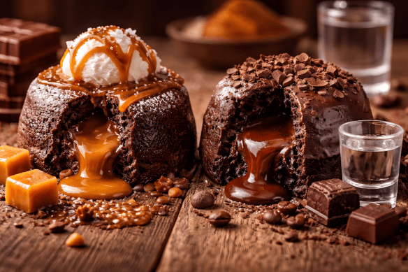 Chocolate & Caramel Lava Cakes