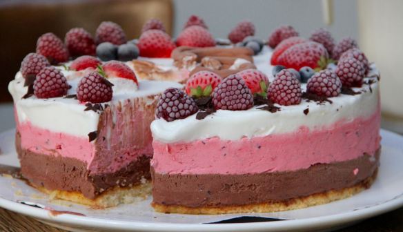 Chocolate & Strawberry Ice Cream Cake