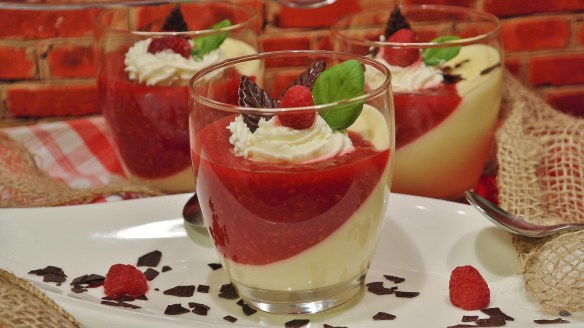 Vanilla Raspberry Pudding